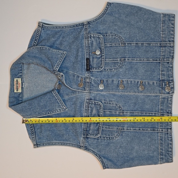 Vintage Guess Jeans American Tradition Blue Denim Vest XL - Picture 9 of 11